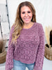 Geometric Knit Crewneck Sweater - Whiskey Skies - SEW IN LOVE