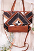 Geometric Patterned Leather and Cowhide Tote Bag - Whiskey Skies - AMERICAN DARLING