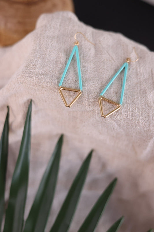 Geometric Triangle Earrings - Whiskey Skies - LESLIE CURTIS JEWLERY DESIGNS