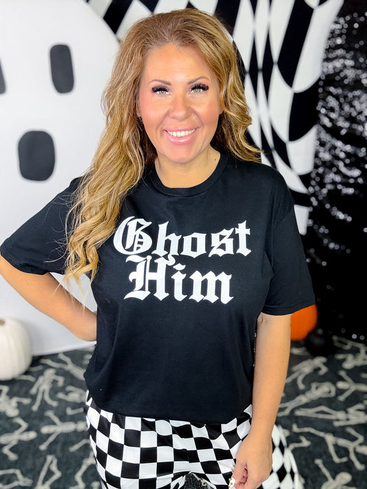 Ghost Him Black Short Sleeve Graphic Tee - Whiskey Skies - THE LATTIMORE CLAIM