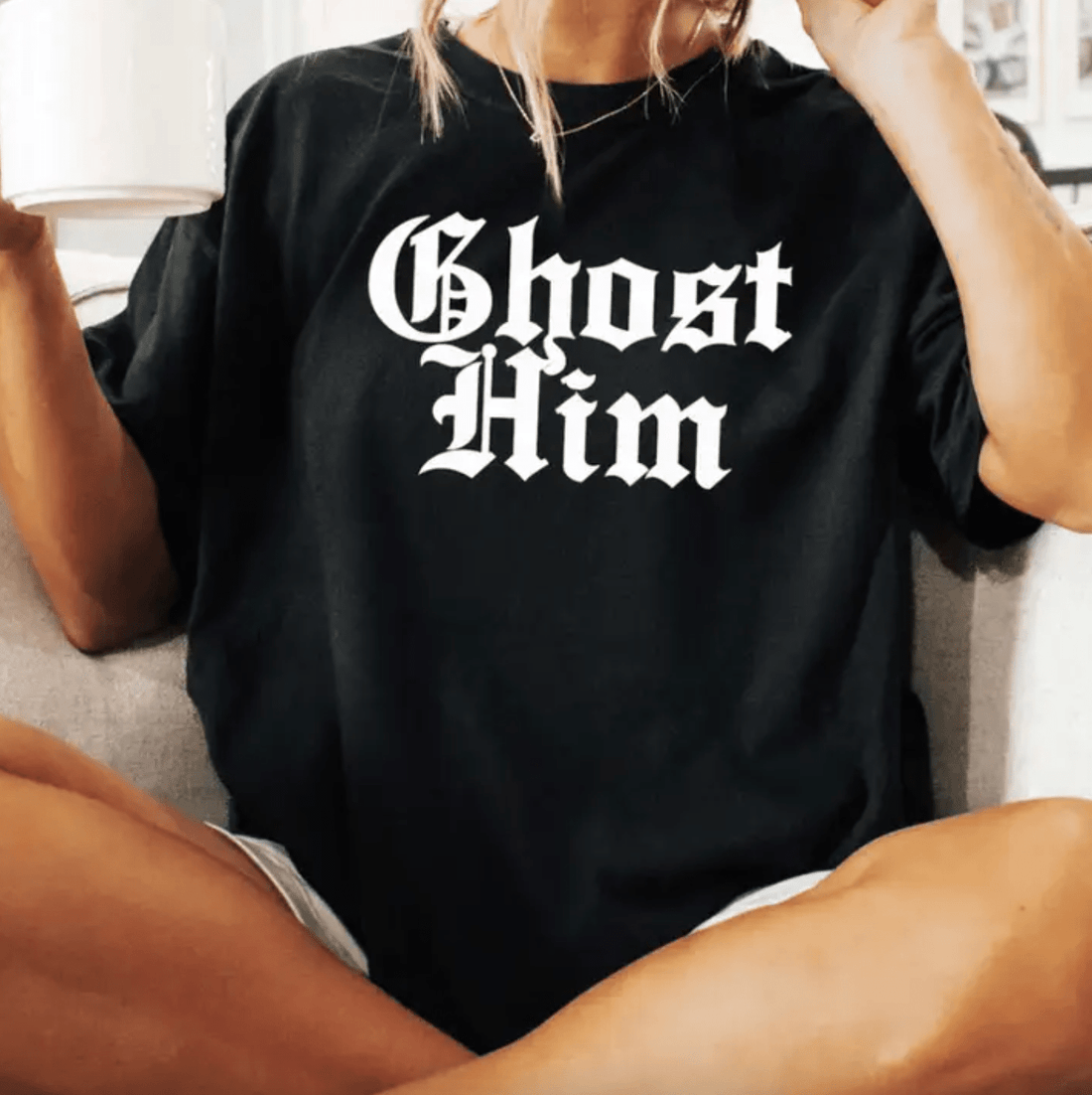 Ghost Him Black Short Sleeve Graphic Tee - Whiskey Skies - THE LATTIMORE CLAIM