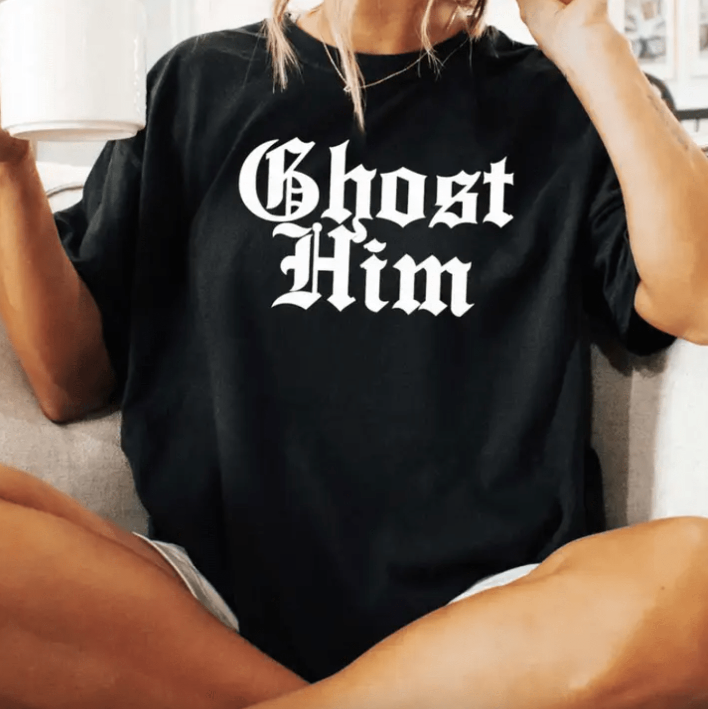Ghost Him Black Short Sleeve Graphic Tee - Whiskey Skies - THE LATTIMORE CLAIM