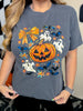 Ghost & Pumpkin Short Sleeve Graphic T-Shirt - Whiskey Skies - FRONT PORCH BOUTIQUE