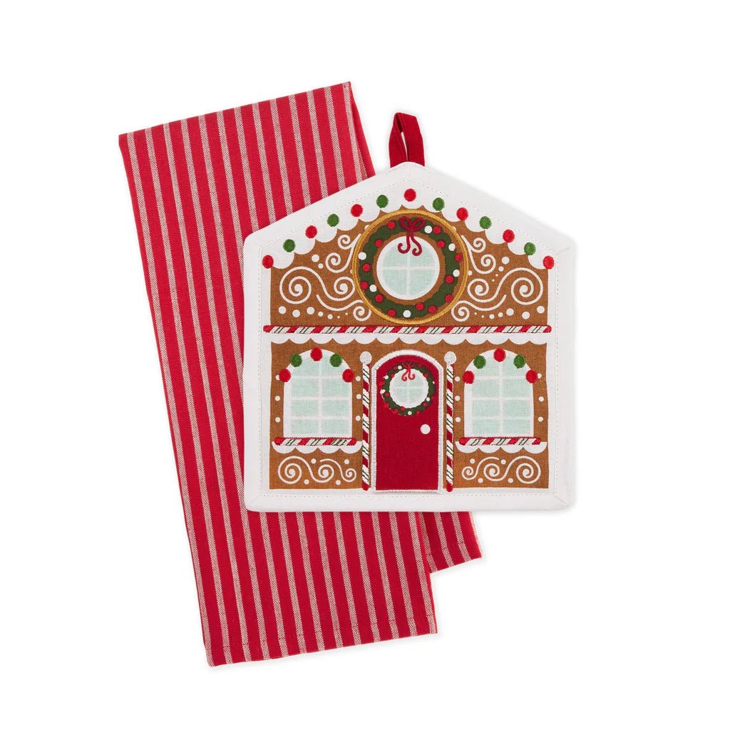 Gingerbread House Potholder Gift Set - Whiskey Skies - DII - DESIGN IMPORTS