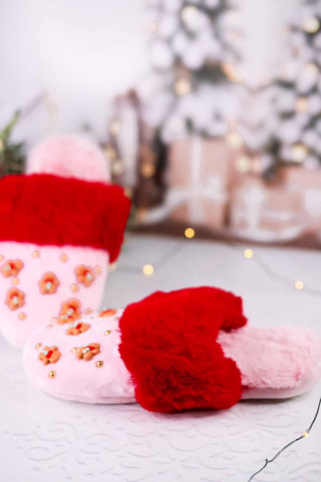 Gingerbread Men Cozy Slippers - Whiskey Skies - SHIRALEAH