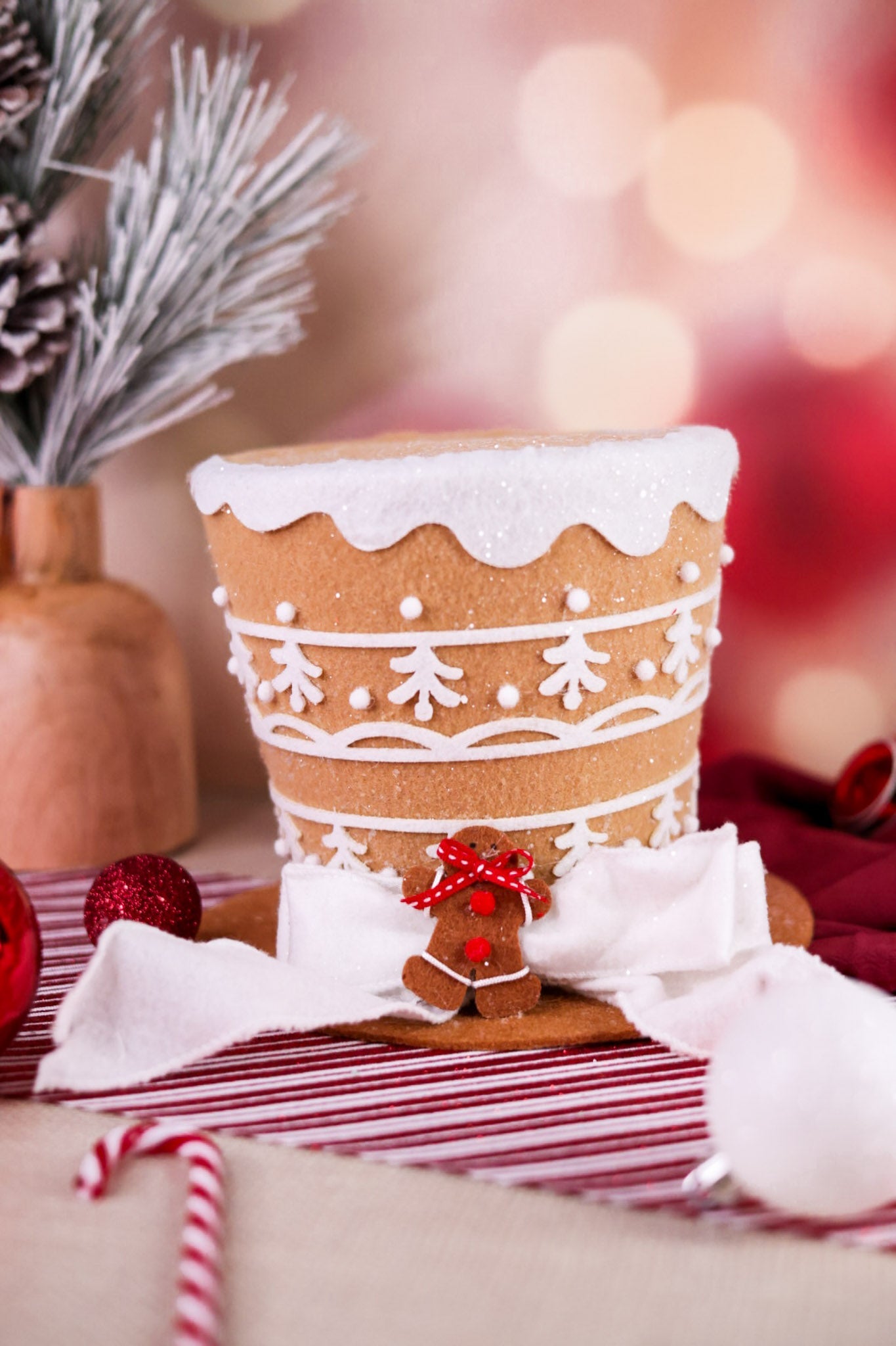 Gingerbread Tophat Tree Topper - Whiskey Skies - RAZ IMPORTS