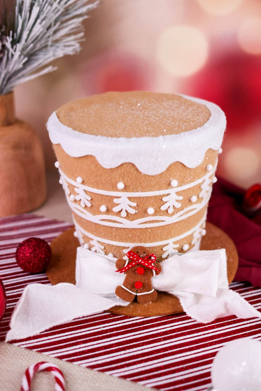 Gingerbread Tophat Tree Topper - Whiskey Skies - RAZ IMPORTS