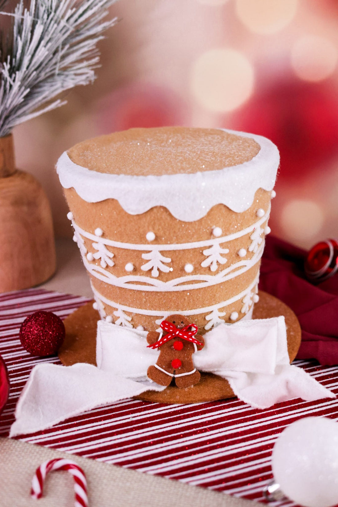 Gingerbread Tophat Tree Topper - Whiskey Skies - RAZ IMPORTS