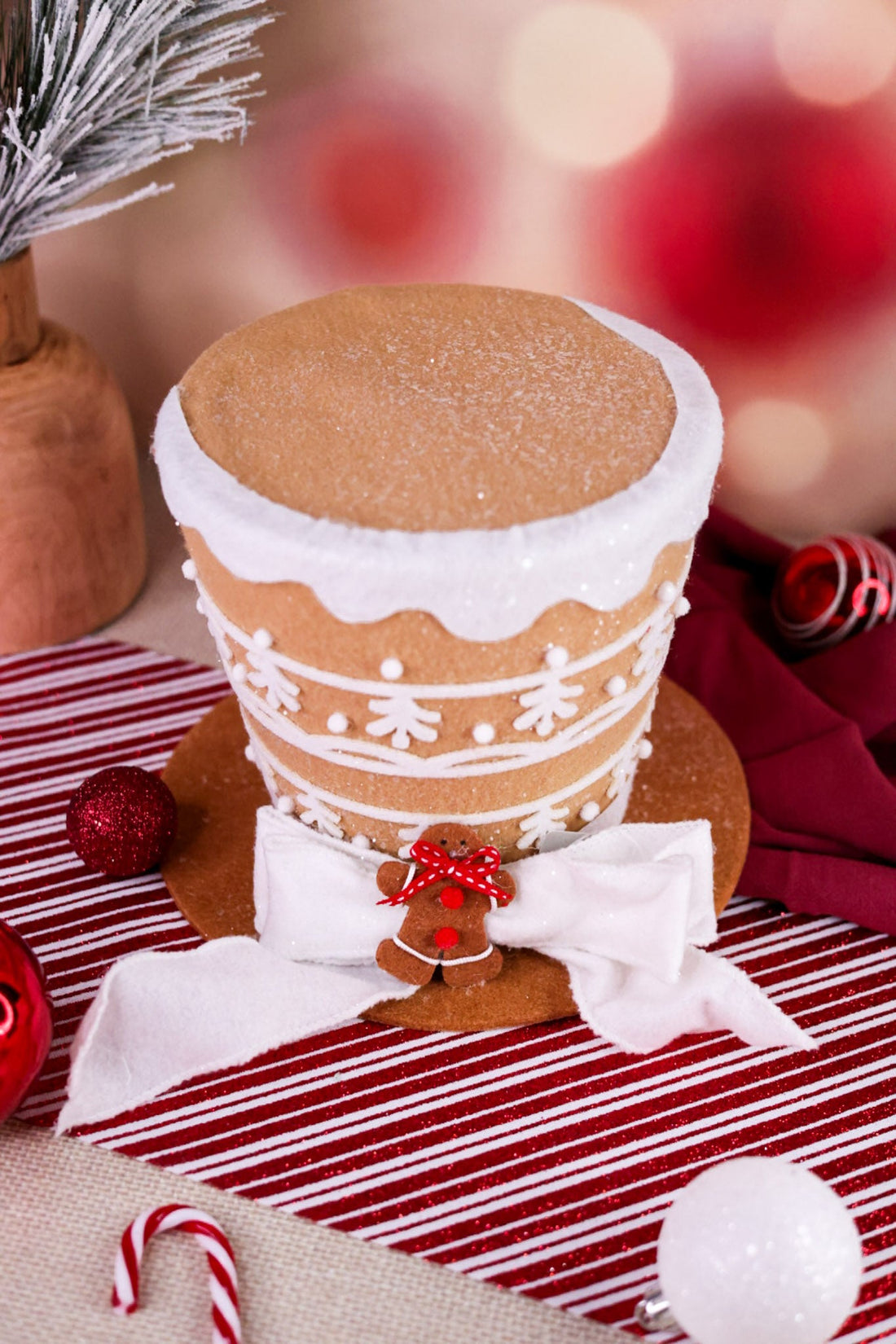 Gingerbread Tophat Tree Topper - Whiskey Skies - RAZ IMPORTS