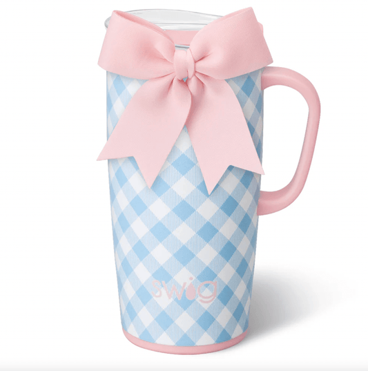 Gingham Travel 22oz Mug - Whiskey Skies - SWIG LIFE