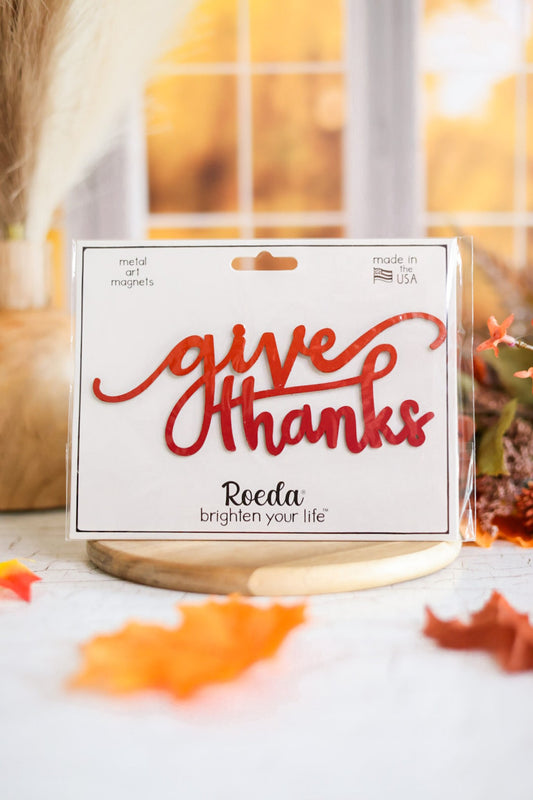 "Give Thanks" Magnet - Whiskey Skies - ROEDA STUDIO