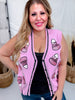 Glitter Candy Corn Pink Sweater Vest - Whiskey Skies - SOUTHERN GRACE