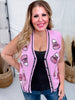 Glitter Candy Corn Pink Sweater Vest - Whiskey Skies - SOUTHERN GRACE