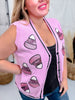 Glitter Candy Corn Pink Sweater Vest - Whiskey Skies - SOUTHERN GRACE