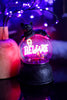 Glittering Black Cat Globe With Neon "Beware" Sign - Whiskey Skies - RAZ IMPORTS