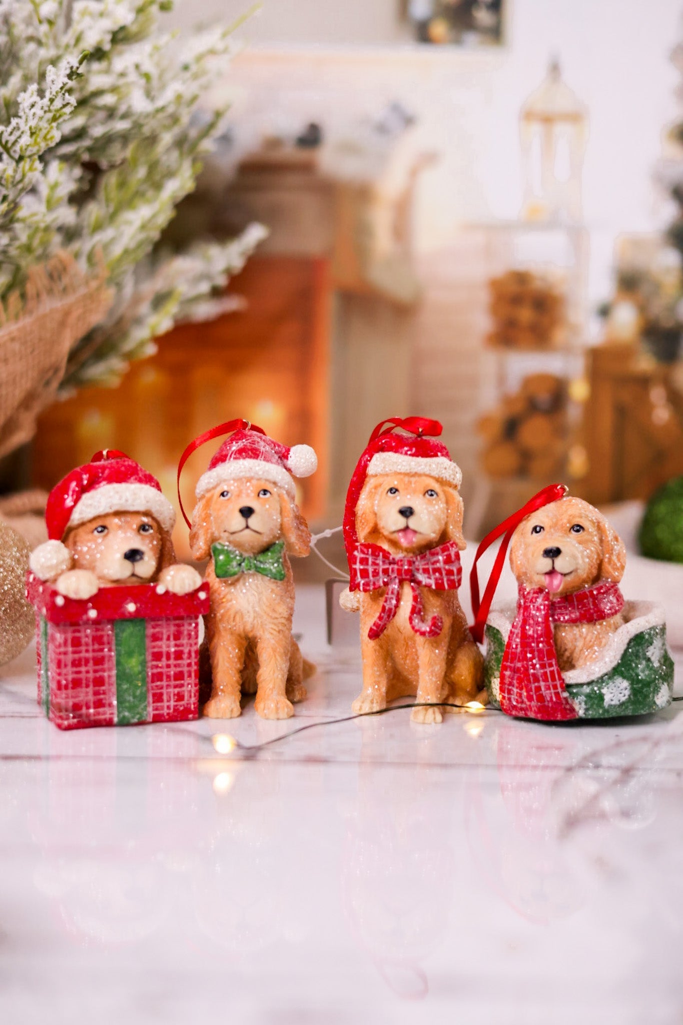 Glittering Christmas Dog Ornaments (4 Styles) - Whiskey Skies - RAZ IMPORTS