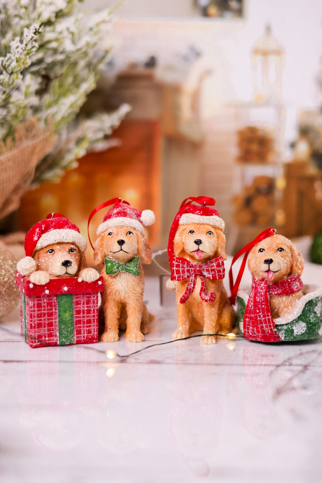 Glittering Christmas Dog Ornaments (4 Styles) - Whiskey Skies - RAZ IMPORTS