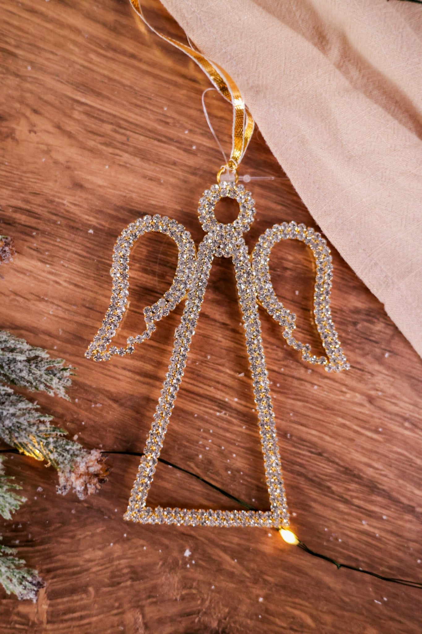 Glittering Golden Angel Ornament - Whiskey Skies - MELROSE INTL