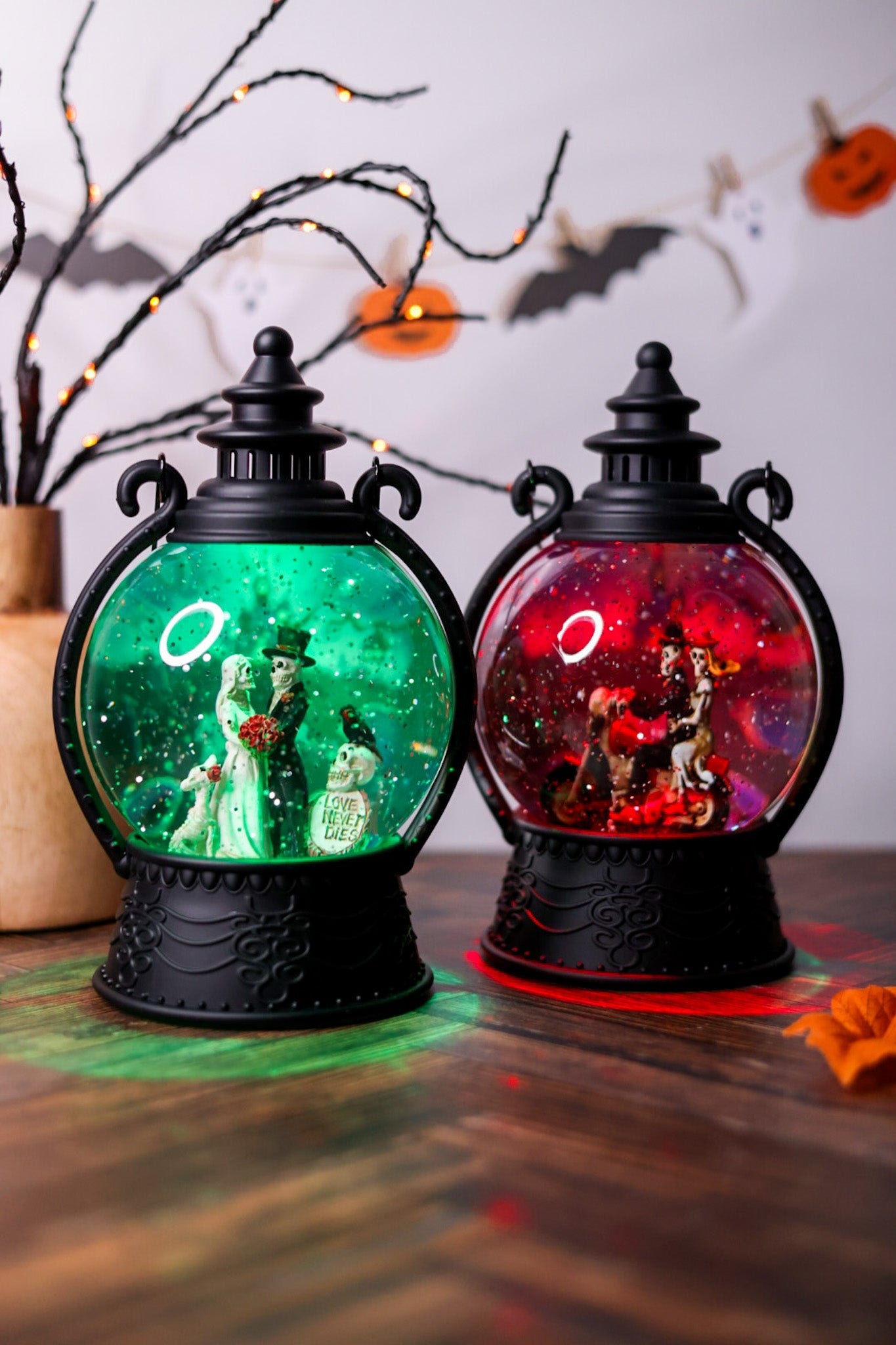 Glittering Halloween Water Globes (2 Styles) - Whiskey Skies - TRANSPAC