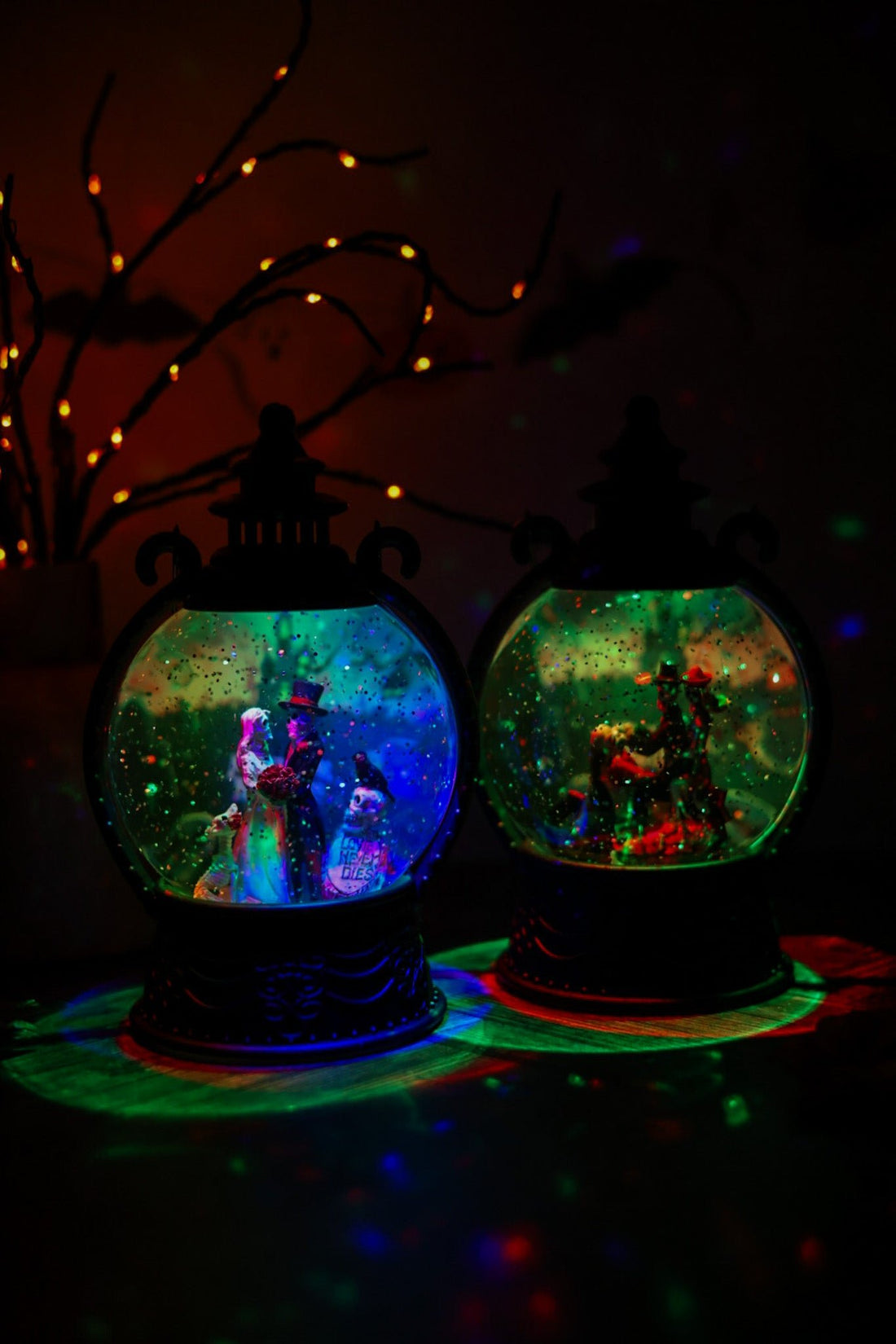 Glittering Halloween Water Globes (2 Styles) - Whiskey Skies - TRANSPAC