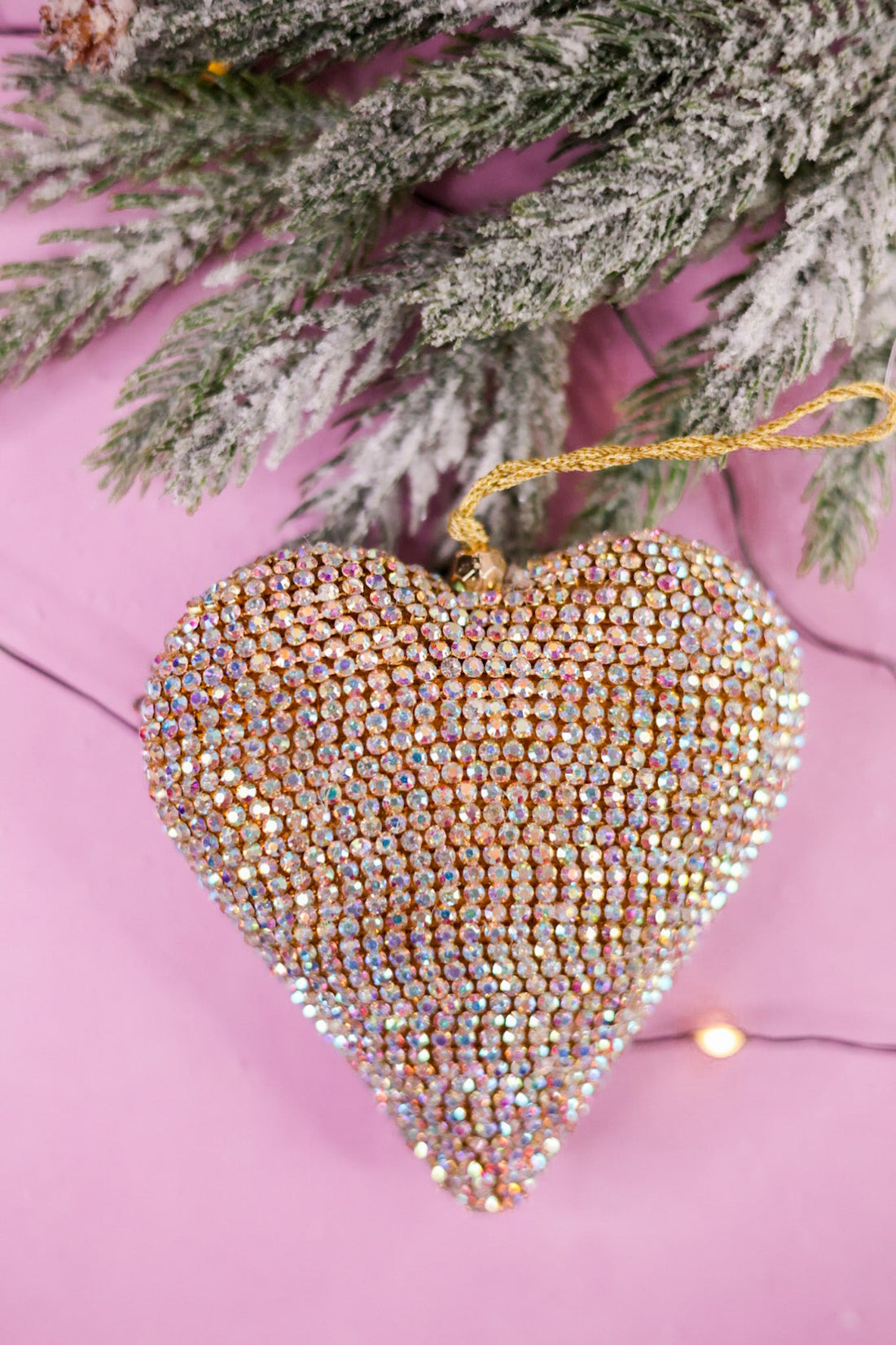 Glittering Jeweled Golden Heart Ornament - Whiskey Skies - SULLIVANS