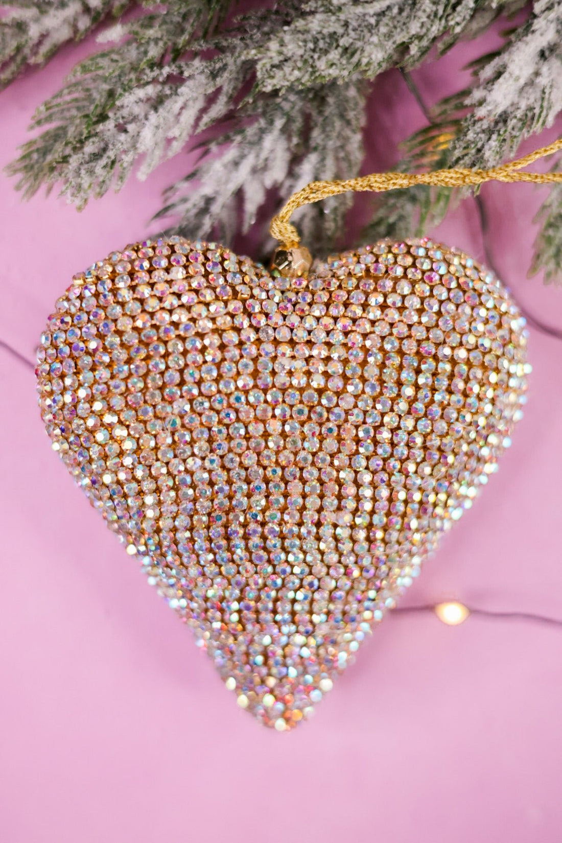 Glittering Jeweled Golden Heart Ornament - Whiskey Skies - SULLIVANS