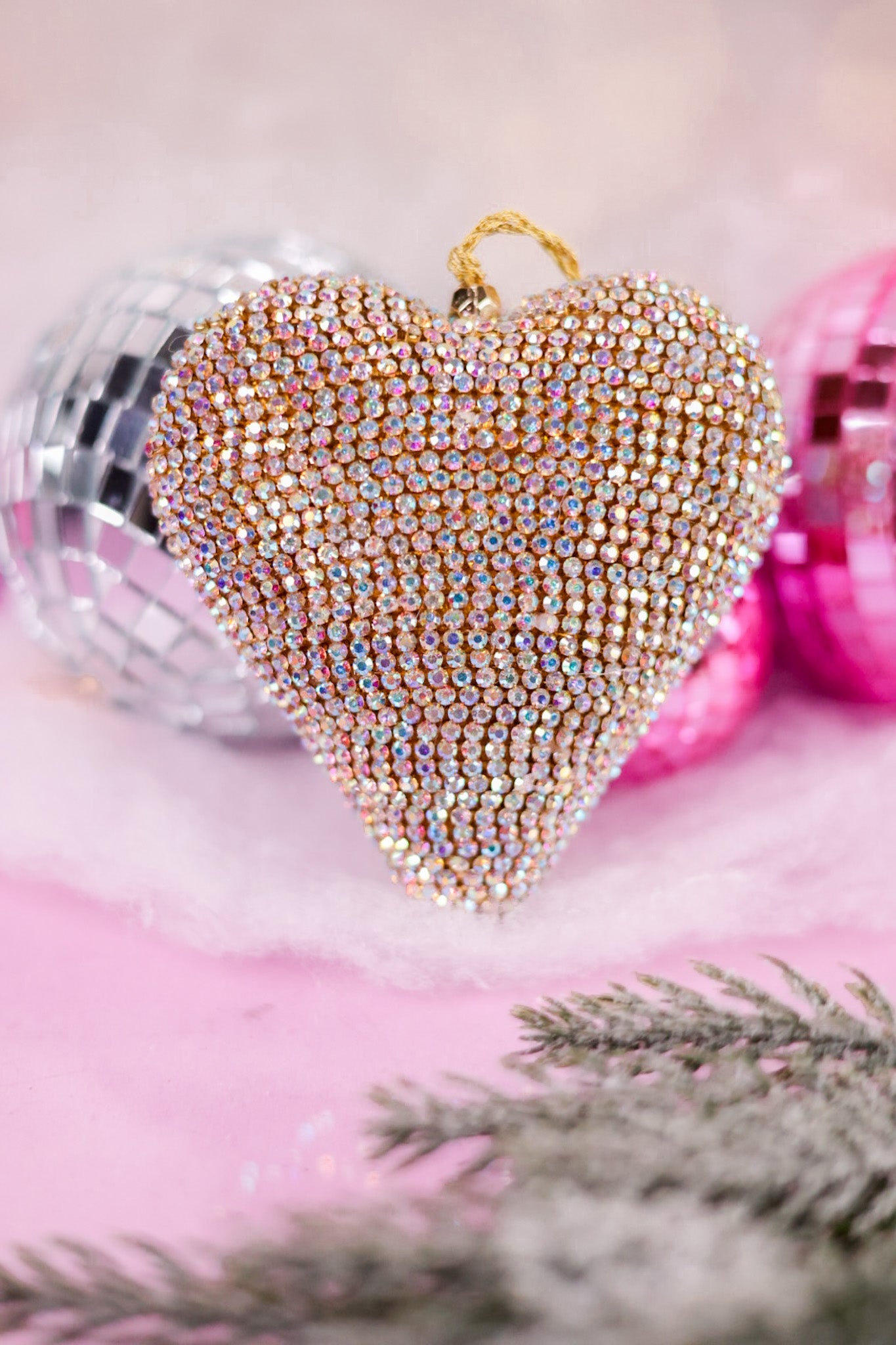 Glittering Jeweled Golden Heart Ornament - Whiskey Skies - SULLIVANS