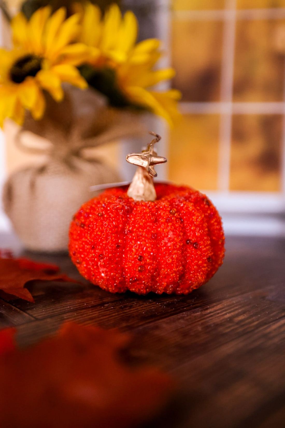 Glittering Pumpkin Figurines (3 Styles) - Whiskey Skies - C & F ENTERPRISES