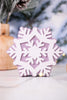 Glittering Purple Snowflake Wooden Sitters (4 Styles) - Whiskey Skies - YOUNG'S INC