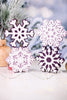 Glittering Purple Snowflake Wooden Sitters (4 Styles) - Whiskey Skies - YOUNG'S INC
