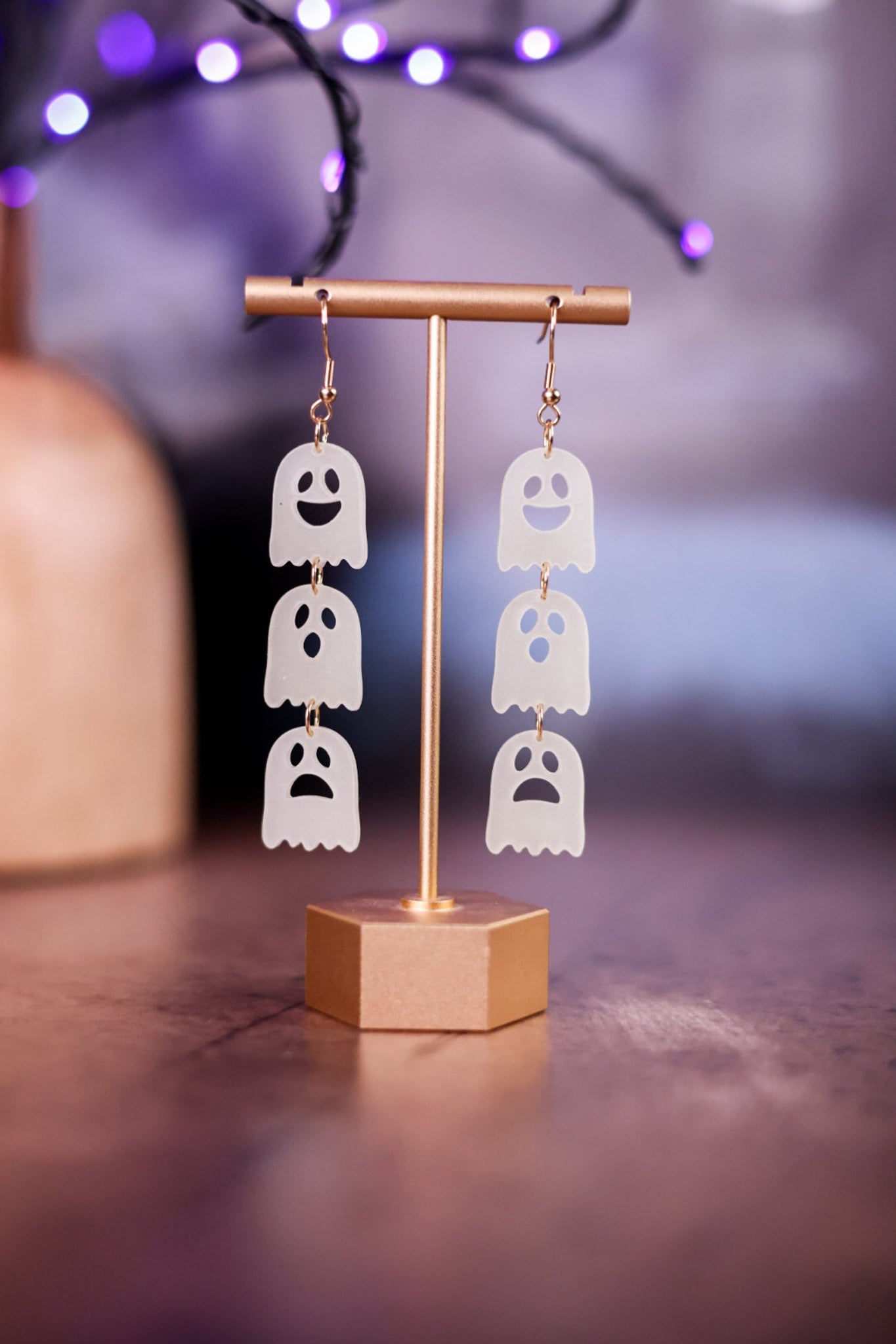 Glow In The Dark Acrylic Halloween Earrings (2 Styles) - Whiskey Skies - TRANSPAC