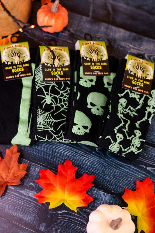 Glow In The Dark Halloween Socks (4 Styles) - Whiskey Skies - DM MERCHANDISING