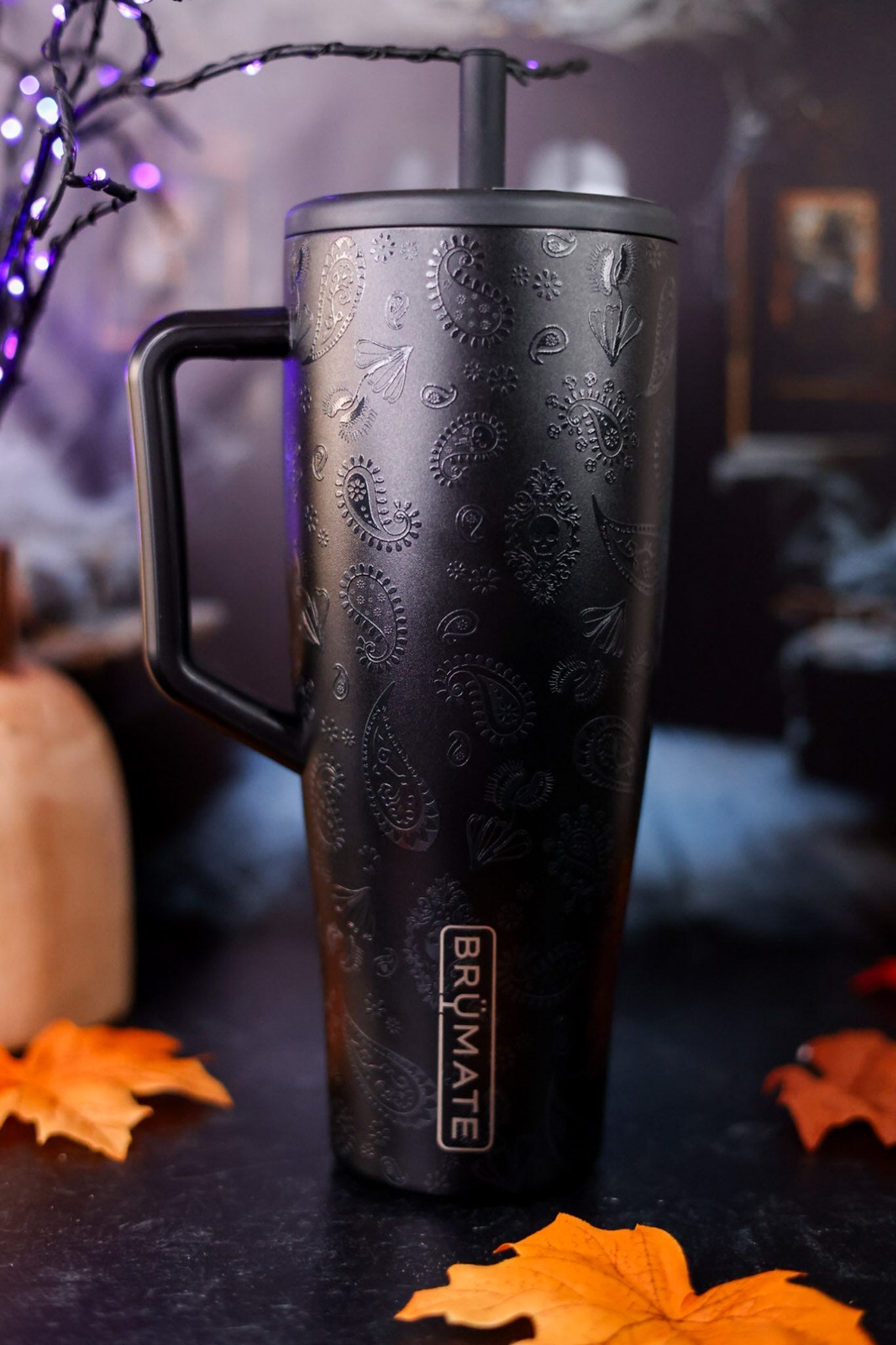 Glow In The Dark Phantom Paisley 40oz Era Tumbler - Whiskey Skies - BRUMATE