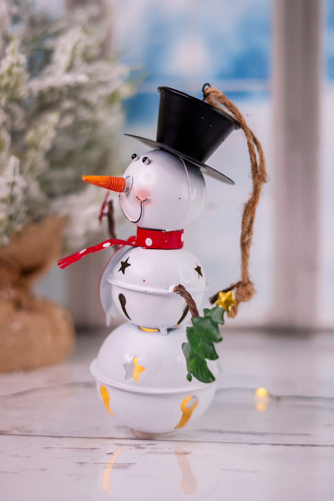 Glowing Metal Bell Snowman - Whiskey Skies - SPECIAL T IMPORTS INC