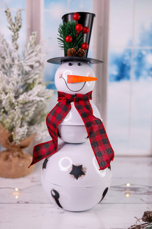 Glowing Metal Bell Snowman Stand - Whiskey Skies - SPECIAL T IMPORTS INC