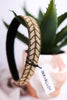 Gold And Cream Stevie Chevron Beaded Headband - Whiskey Skies - INK+ALLOY