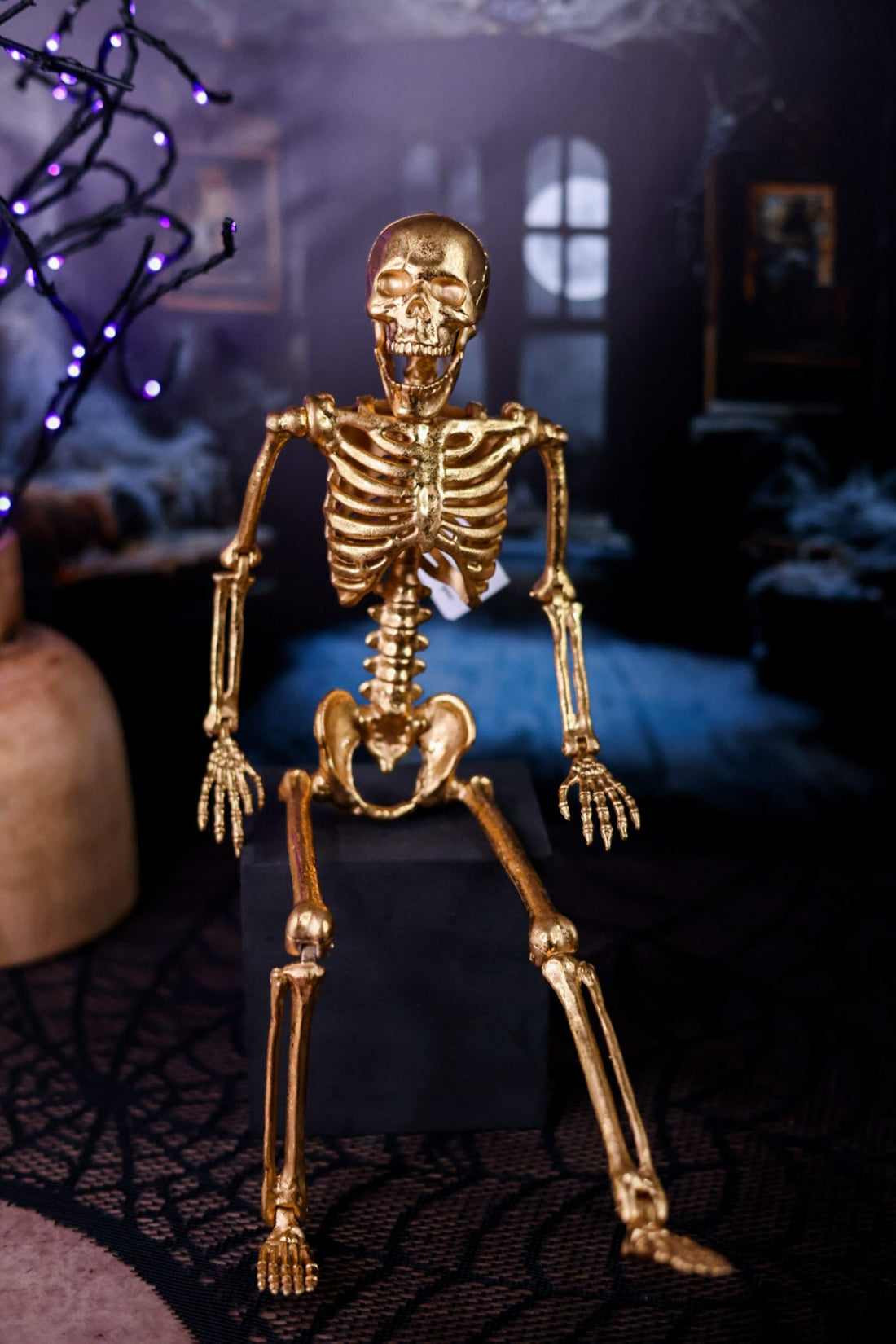 Gold Colored Posable Hangable Skeleton - Whiskey Skies - 180 DEGREES