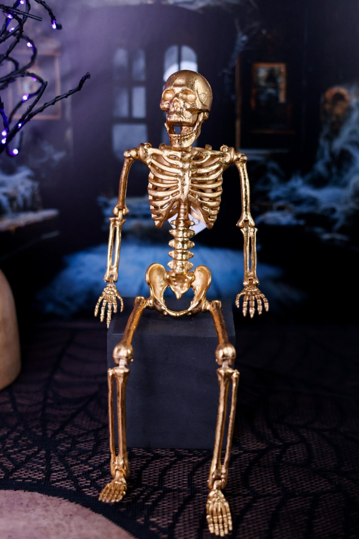 Gold Colored Posable Hangable Skeleton - Whiskey Skies - 180 DEGREES