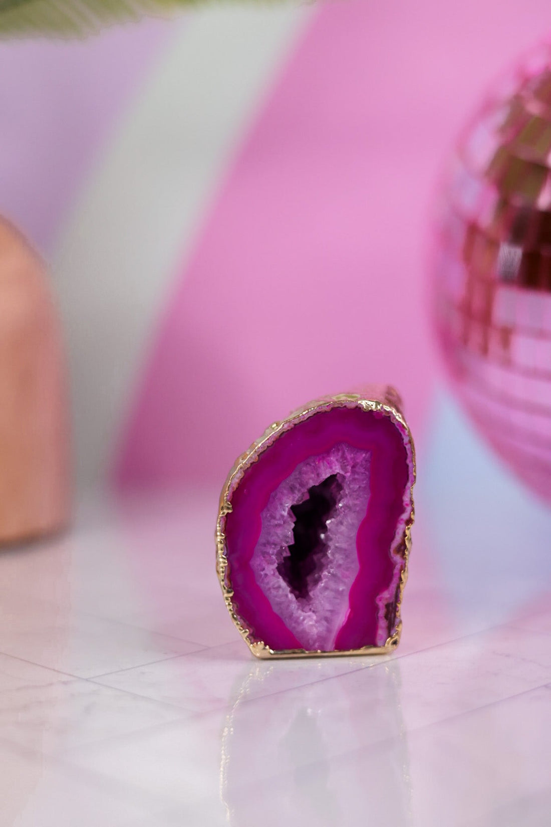 Gold Gilded Mini Agate Paper Weight (3 Colors) - Whiskey Skies - GEO CENTRAL