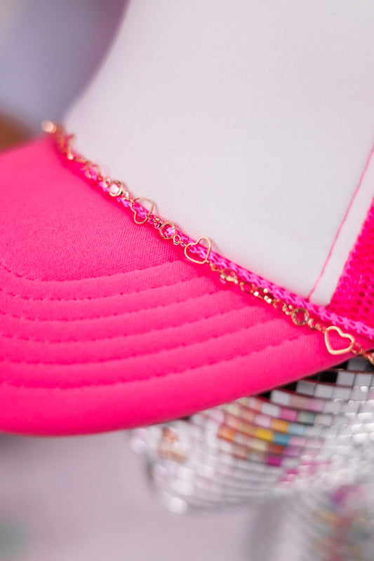 Gold Heart Trucker Hat Chain - Whiskey Skies - VIBES HAT COMPANY