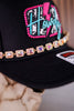 Gold Iridescent Rhinestone Studded Trucker Hat Chain - Whiskey Skies - VIBES HAT COMPANY