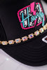 Gold Iridescent Rhinestone Studded Trucker Hat Chain - Whiskey Skies - VIBES HAT COMPANY