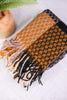 Gold Oakley Plaid Fringe Scarf - Whiskey Skies - HADLEY WREN