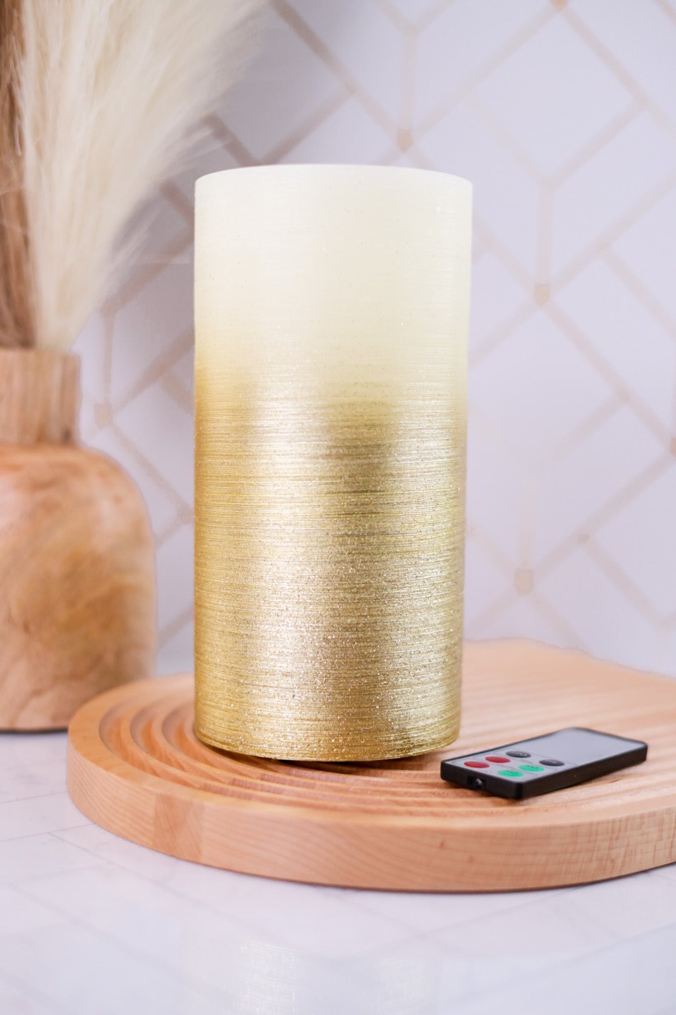 Gold Ombre Water Wick Candle - Whiskey Skies - 180 DEGREES