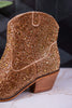 Gold Rhinestone "Shine Bright" Booties - Whiskey Skies - CORKYS FOOTWEAR