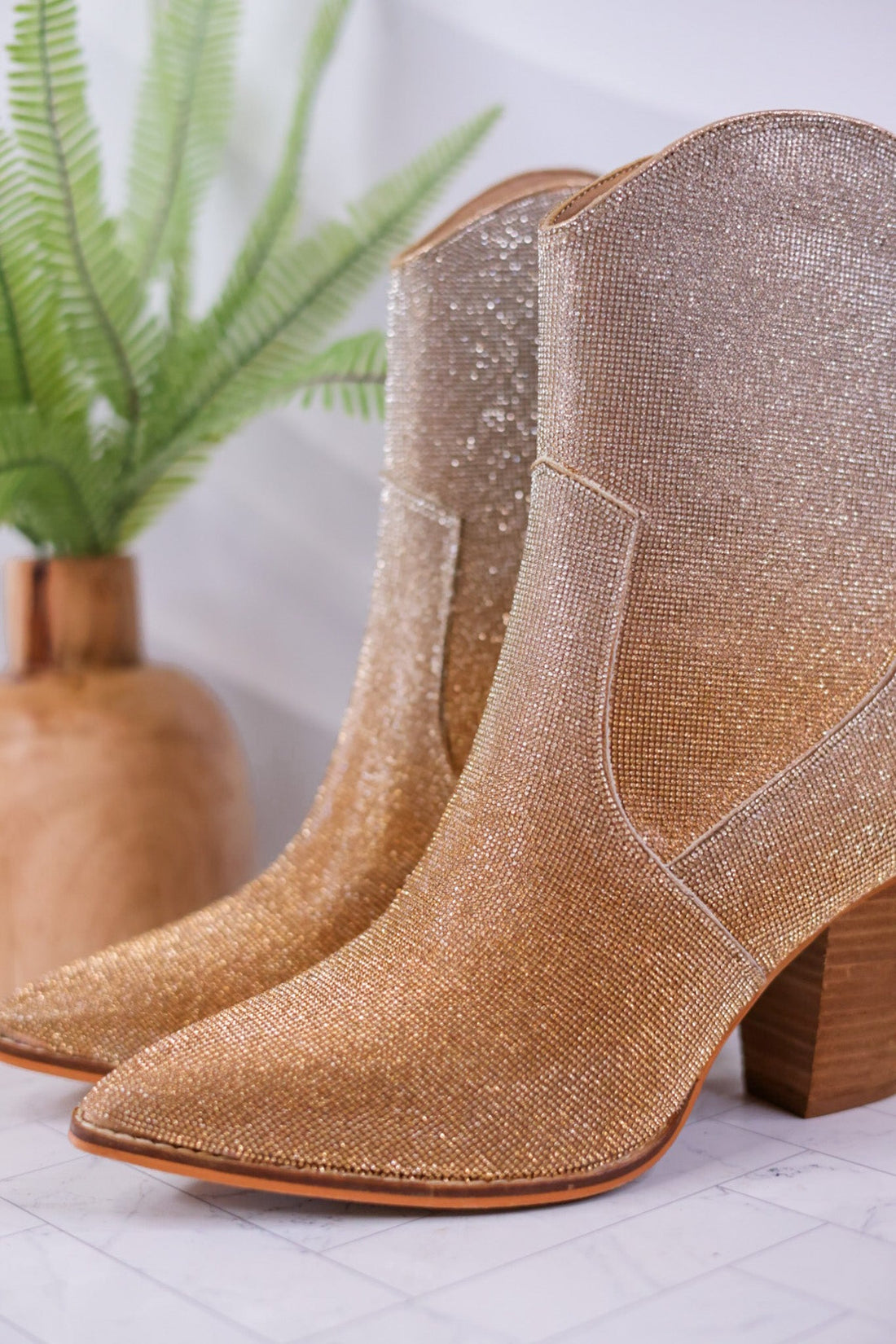 Gold & Silver Ombre Selfie Sparkle Boots - Whiskey Skies - CORKY