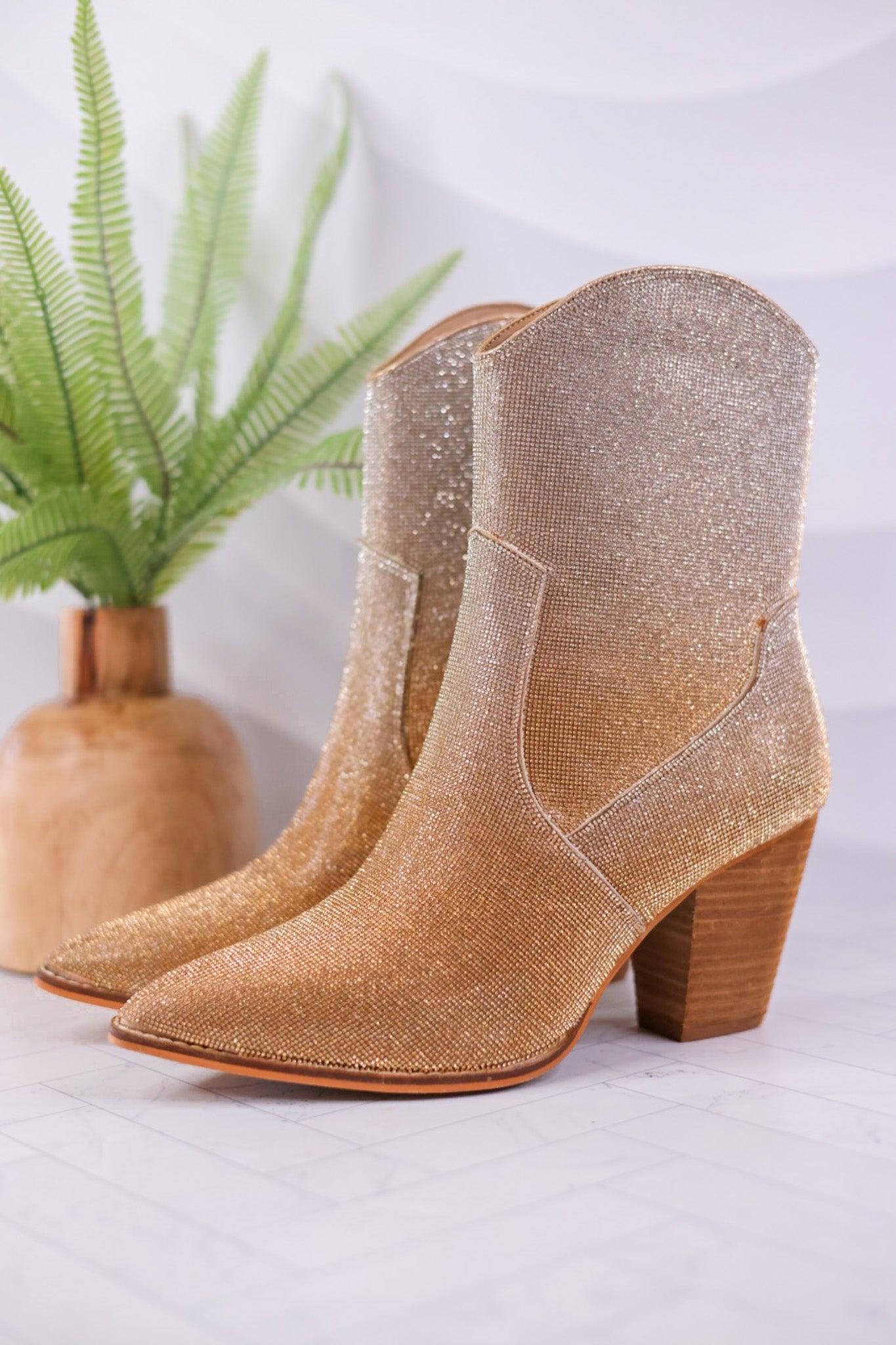 Gold & Silver Ombre Selfie Sparkle Boots - Whiskey Skies - CORKY