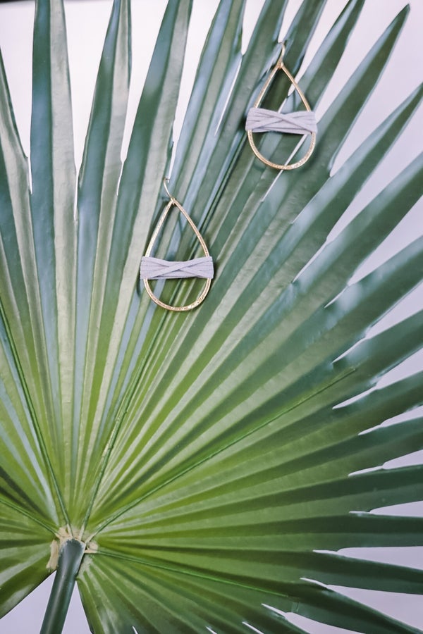 Gold Tear Drop Earrings - Whiskey Skies - LESLIE CURTIS JEWLERY DESIGNS
