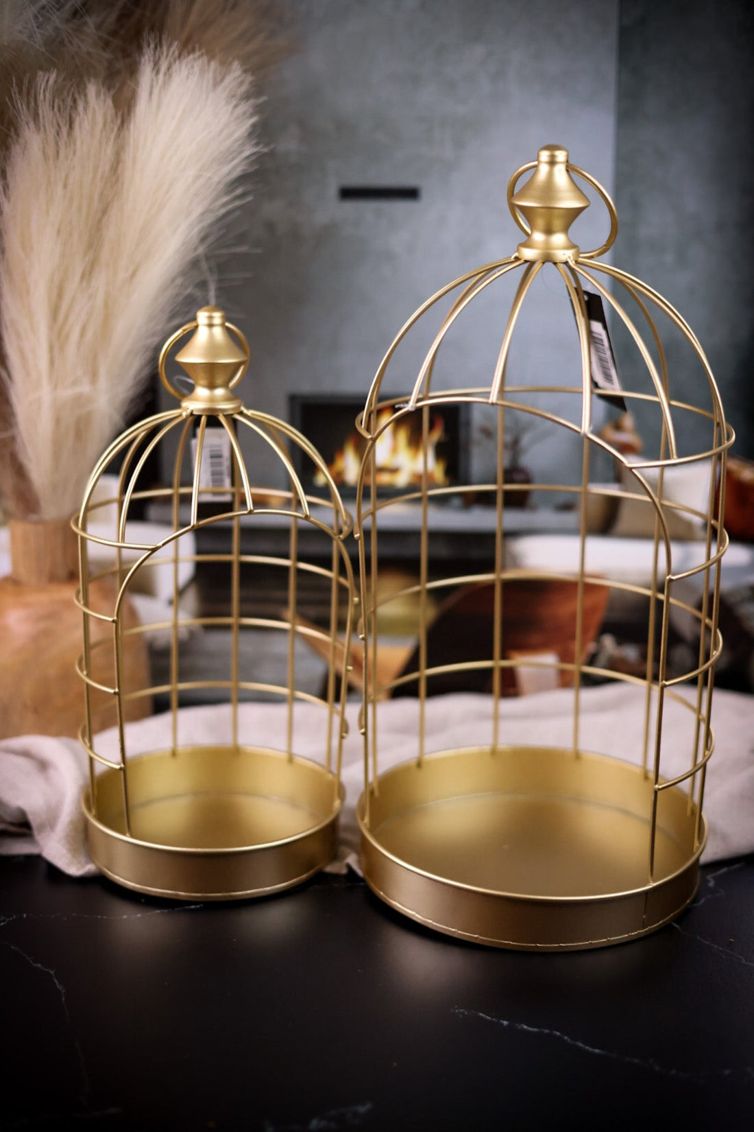 Golden Cage Candle Lantern (2 Sizes) - Whiskey Skies - VIP HOME & GARDEN