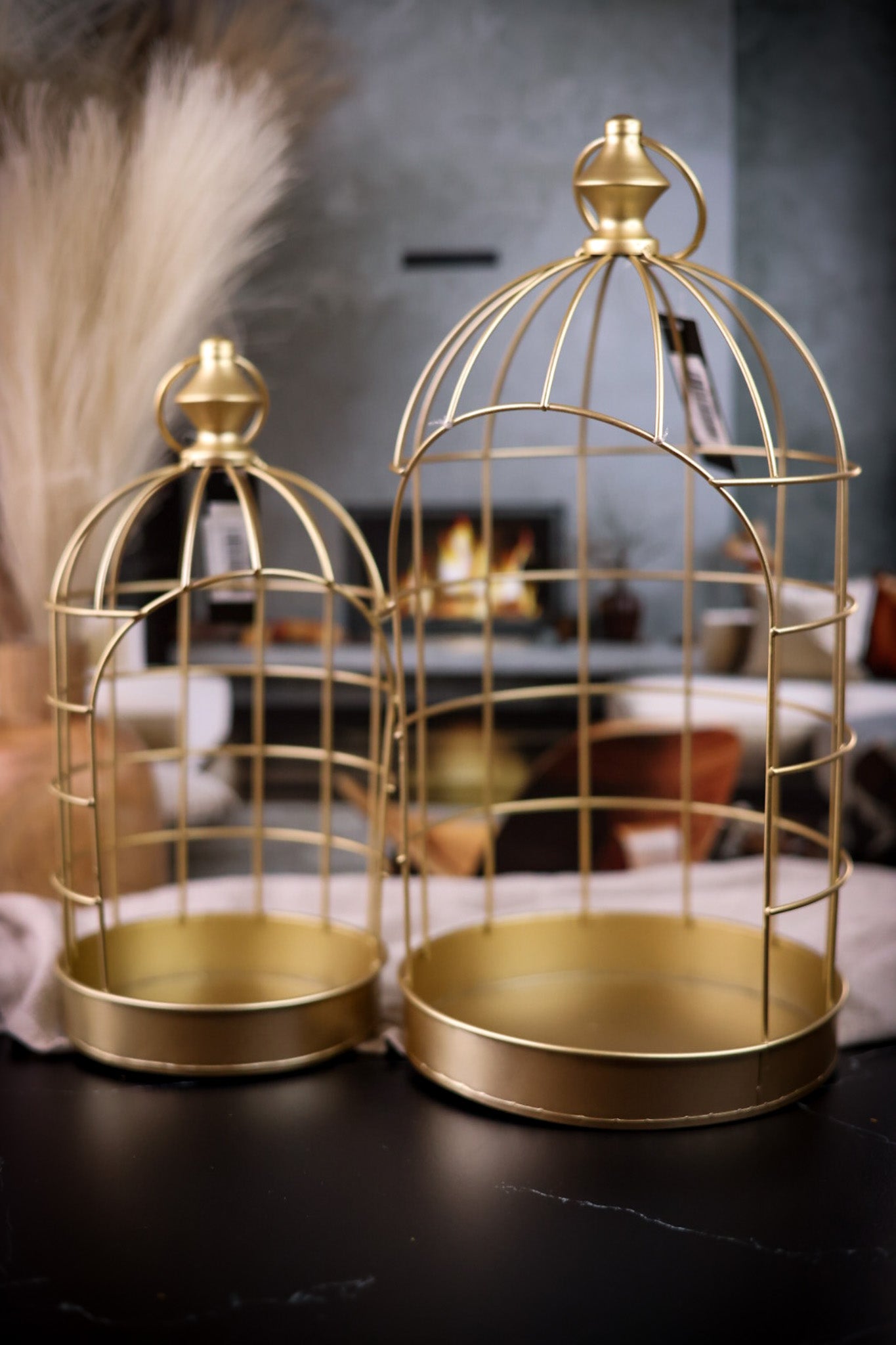 Golden Cage Candle Lantern (2 Sizes) - Whiskey Skies - VIP HOME & GARDEN
